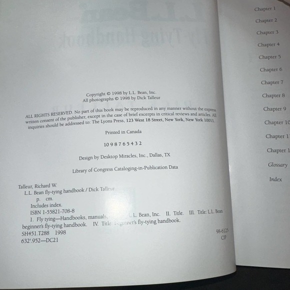 Vintage 1998 LL Bean Fly-Tying Handbook Dick Talleur Lyons Press - Picture 5 of 5